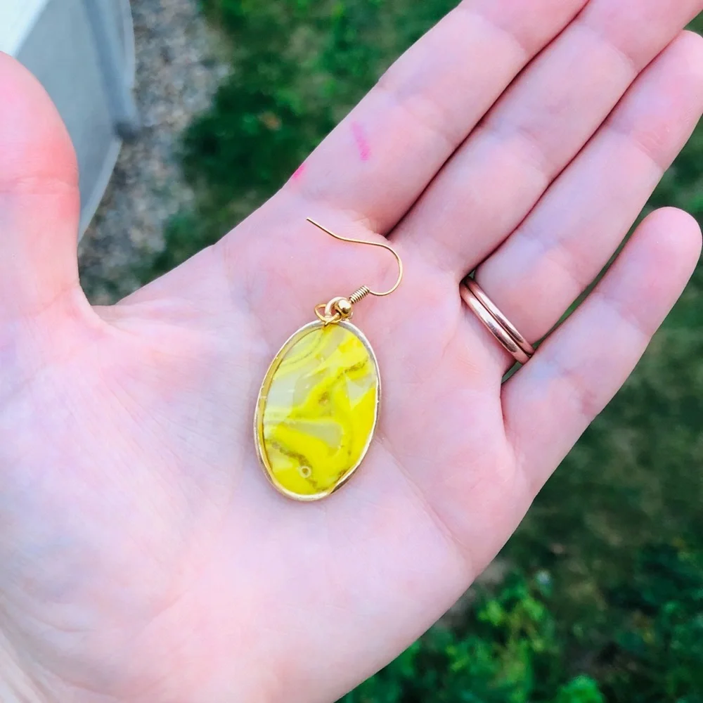 Lemon Drop Golden Dangles (clay earrings)